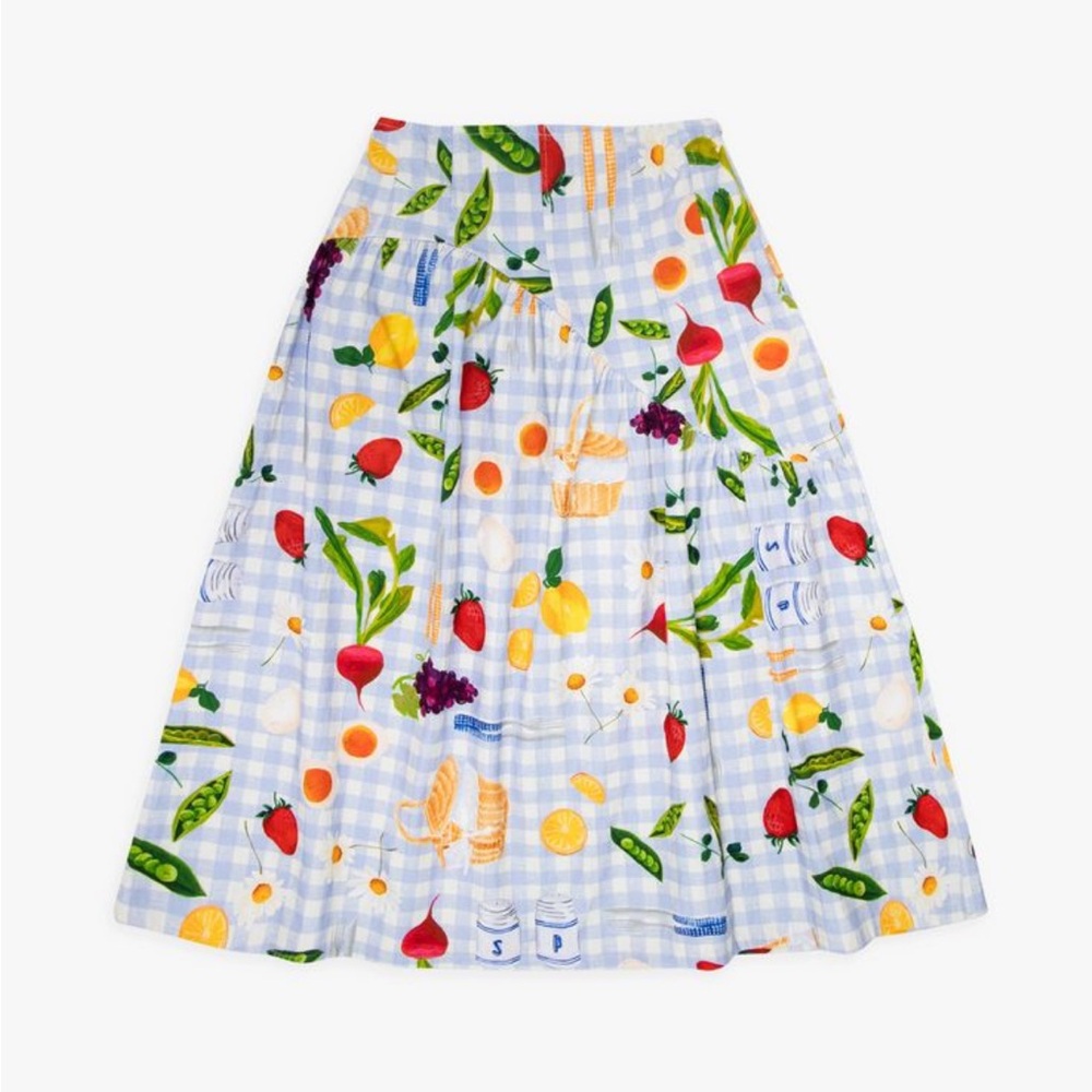 Lisa Says Gah Maeve Midi Skirt in Picnic Al Fresco Gingham
